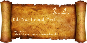 Kása Leonárd névjegykártya
