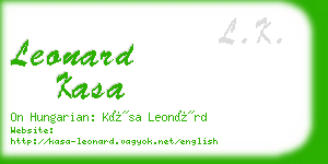 leonard kasa business card